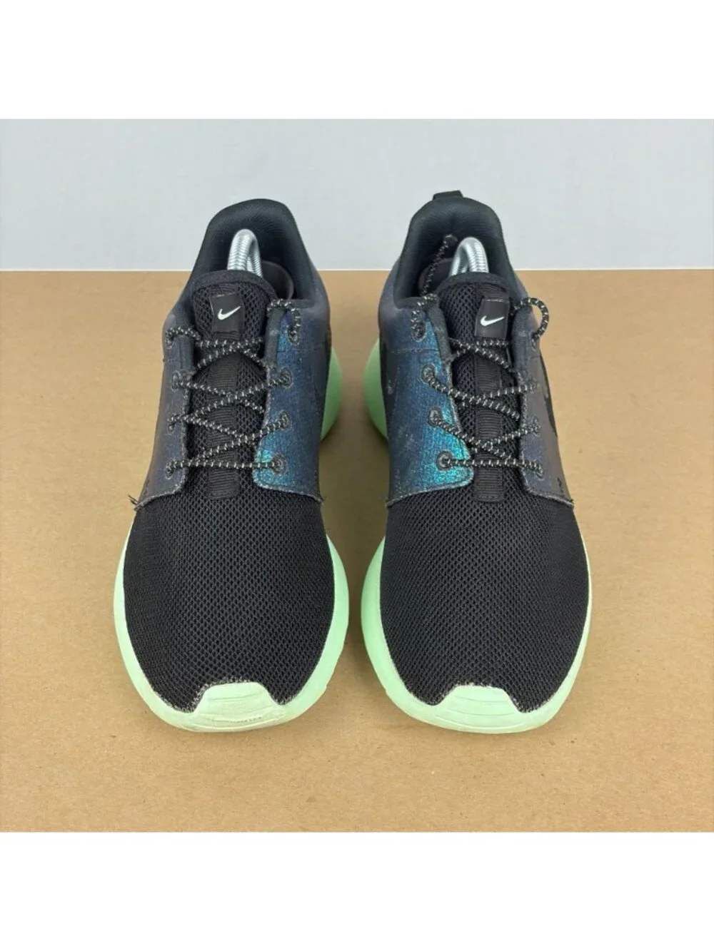 Nike Roshe Run Teal Vapor Iridescent Athletic Shoes Womens 7 Blue Black Green